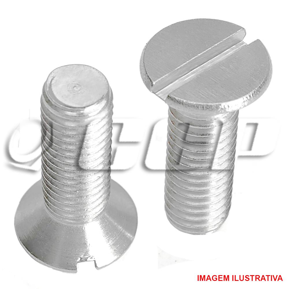 Parafuso rosca máquina chata fenda - 3/8-16 x 2 unc zincado - Pacote com 100 peça(s)