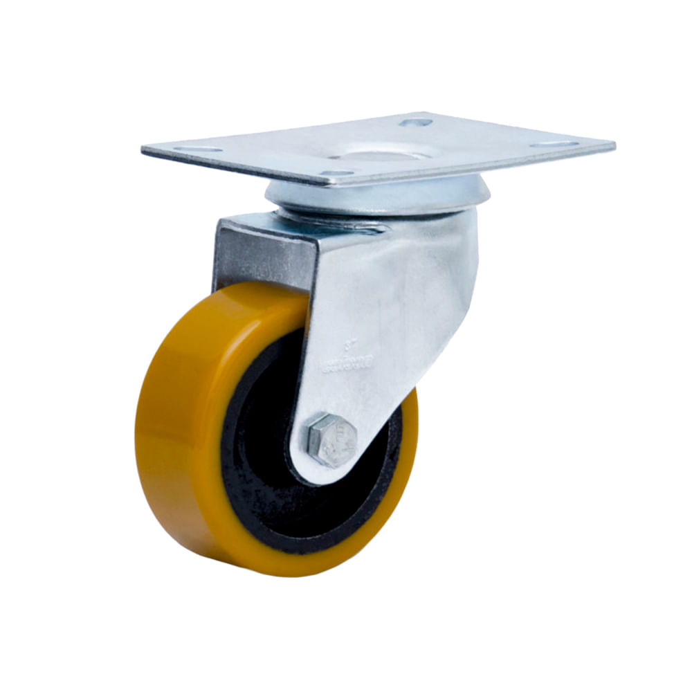 Rodizio giratorio com placa 3" PU capacidade até 170 Kg - Colson - Pacote com 1 Peça(s)