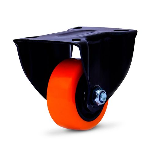 Rodizio fixo preto com placa 3" PU capacidade até 70 Kg - Colson - Pacote com 1 Peça(s)