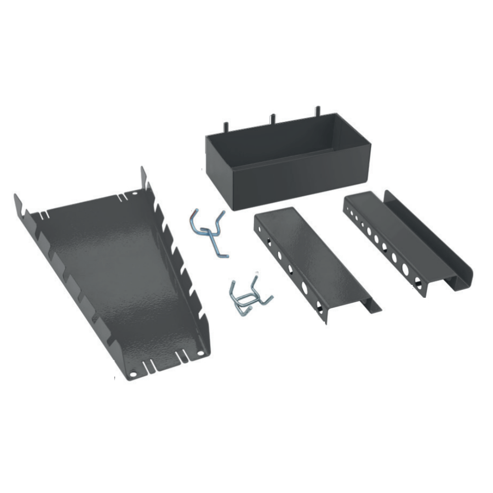 Kit acessórios com 4 suportes e 20 ganchos para painel de ferramentas Dark 90113 - Presto