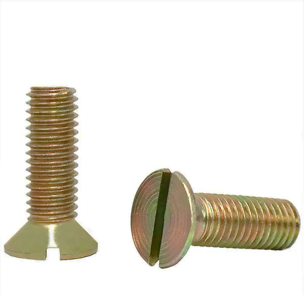 Parafuso rosca máquina chata fenda -m4-0,70 x 6 MA Bicromatizado - Pacote com 250 peça(s)