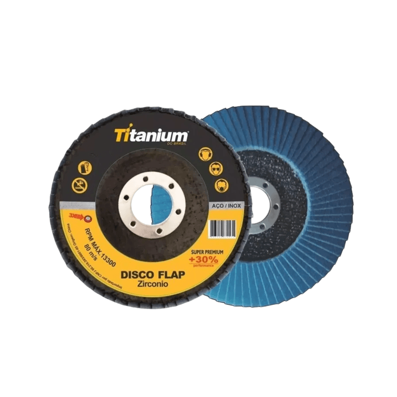 Disco Flap Power Curvo Zircônio 4.1/2'' Grão 60 - Titanium