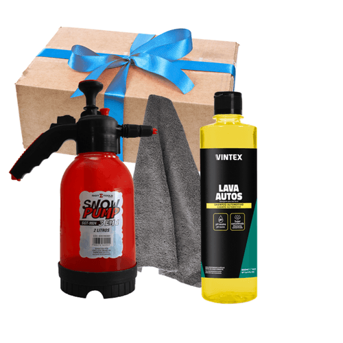 Kit Lavagem Snow Pump Lava Autos Vintex + Toalha em Microfibra