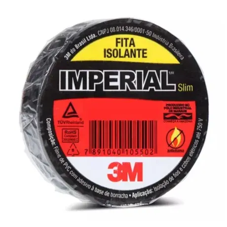 Fita Isolante Imperial 5 Metros Preta - 3m