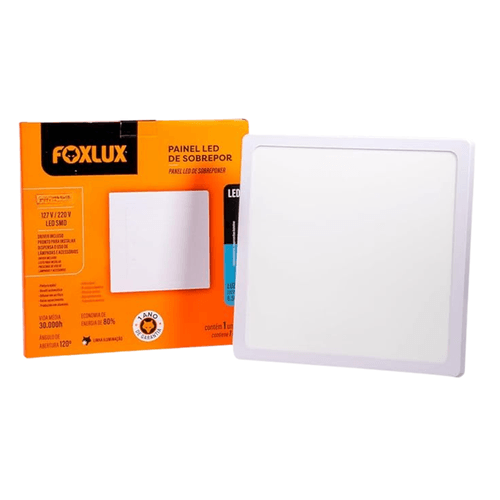 Painel de Led de Sobrepor Quadrado Branco 30W Bivolt - Foxlux