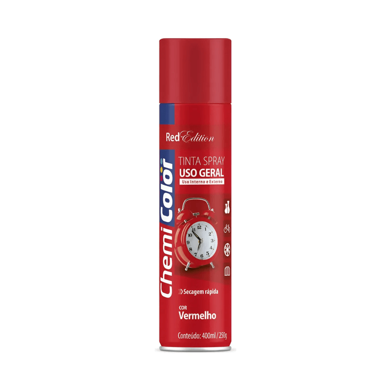 Tinta Spray Chemicolor 400ml Metálica Vermelho - Chemicolor