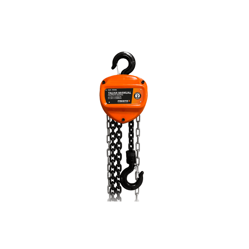 Talha Manual de Corrente 2 Toneladas 3 Metros 96092 - Presto