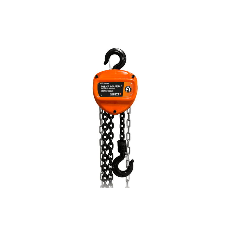 Talha Manual de Corrente 2 Toneladas 5 Metros 96094 - Presto