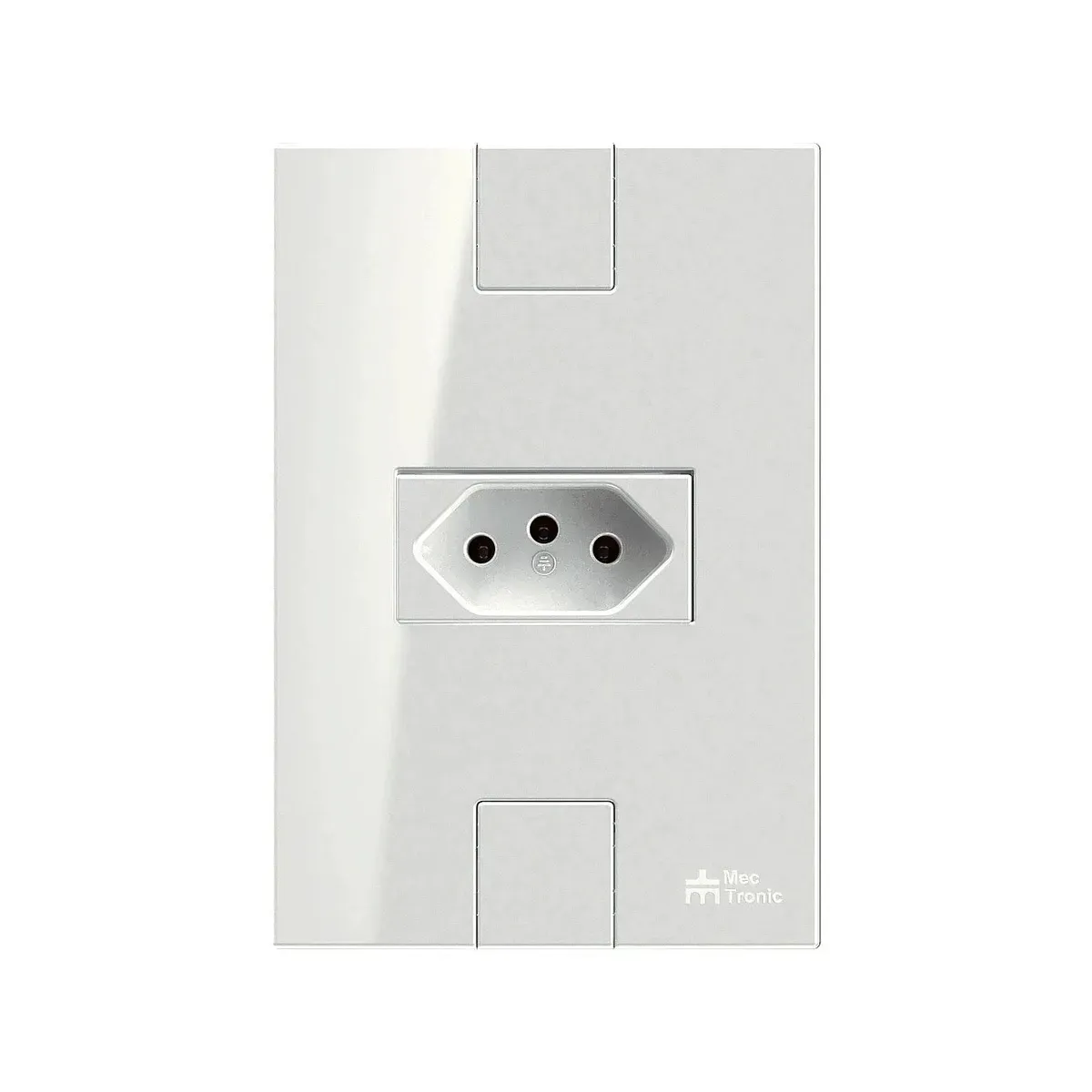 Tomada 2P+T 10A Horizontal Placa Click Branca Mec-Tronic